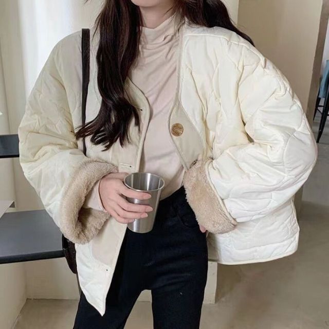 여성점퍼 리버시블 양면 누빔 뽀글이 패딩