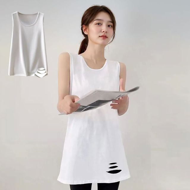 온나핏 민소매 커팅민소매 커팅나시 나시 민소매나시