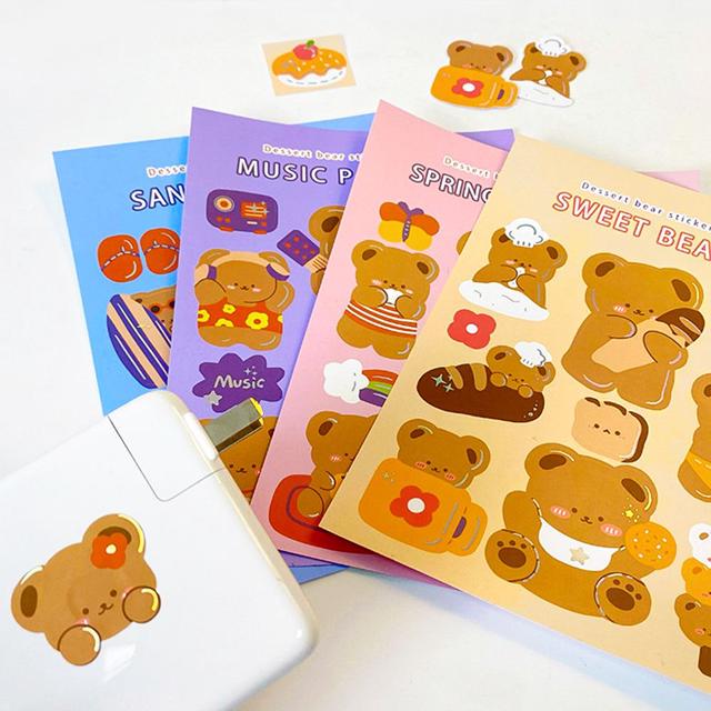 곰돌이 캐릭터 스티커 다꾸 꾸미기 DIY 세트