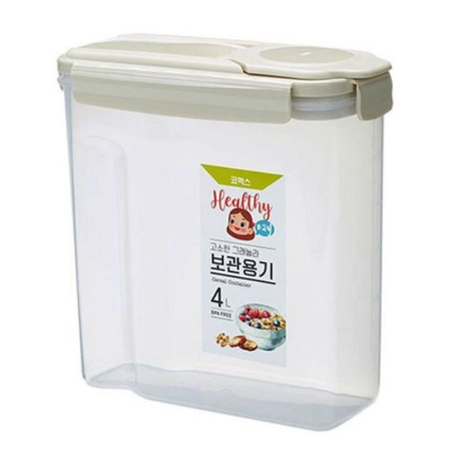 코멕스 시리얼 보관용기 4리터, 간편뚜껑 밀폐용기