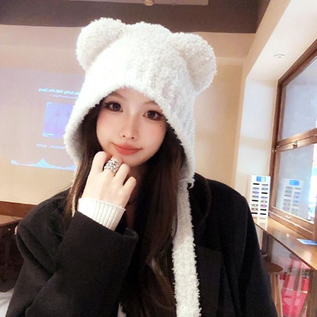 겨울 요정 뜨개 보넷 귀달이 모자 털모자