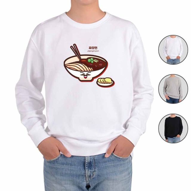 맨투맨 프린팅 티셔츠 배달음식 짜장면 중식 디자인