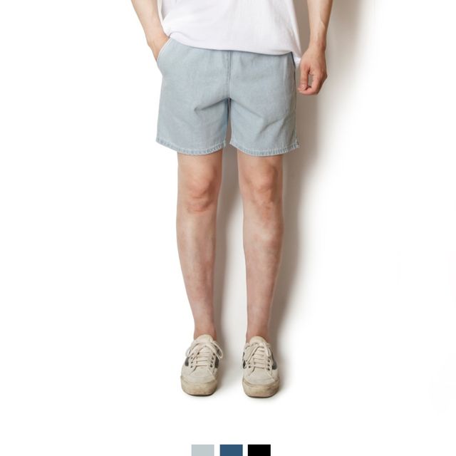 남성 밴딩 청반바지, 여름 청바지 반바지 편한 허리