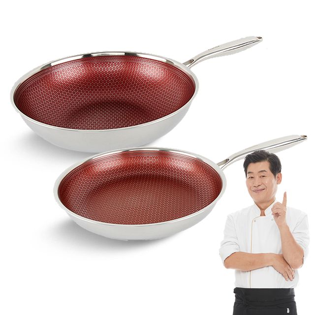 이연복 클래딘 통3중 인덕션 30cm 프라이팬+30cm 웍