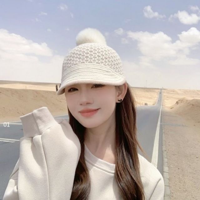 4컬러 겨울 방울포인트 여자 패션모자 니트방울모자