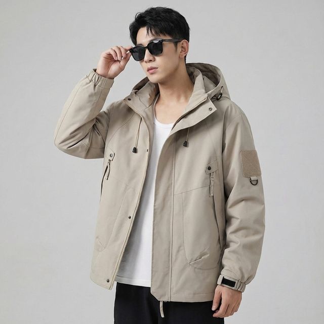 남성 간절기 봄 후드집업 바람막이 윈드브레이커 야상