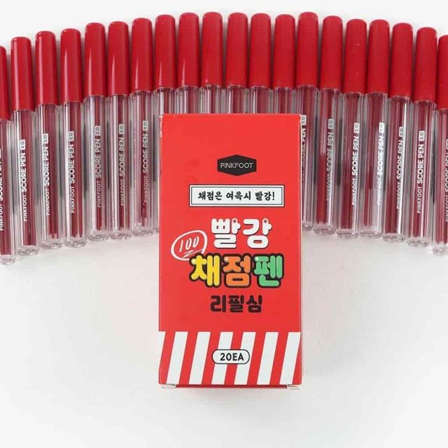 채점펜리필 레드 20p 문제집채점 문구용품 문구팬시 채점색연필