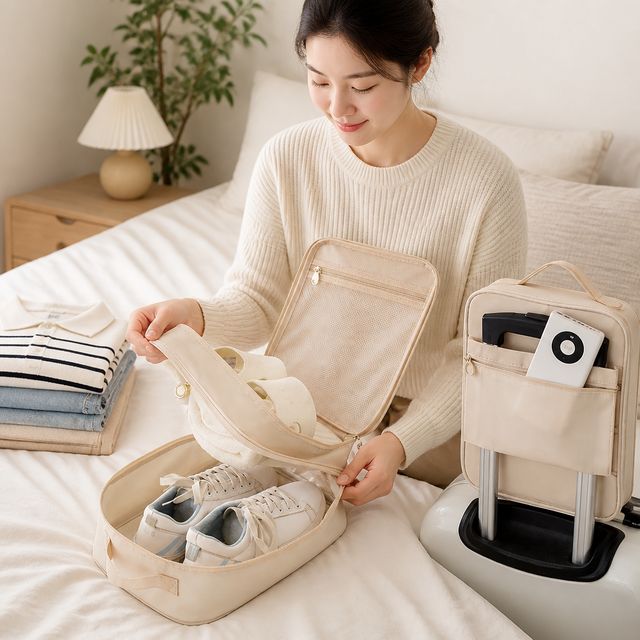 운동화 수납 파우치 정리 가방 여행용 메쉬 휴대용 보관함