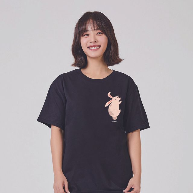 키밍 토끼 데일리 그래픽 반팔티 여름 티셔츠