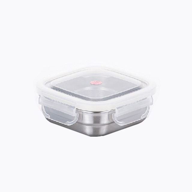사각 스텐반찬통 스텐밀폐용기 270ml 식품 보관 용기