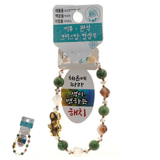 남자불교팔찌 불교합장주 불교 기원 크리스탈 팔찌 비휴 원석 그린 합장주 염주 재물 화목 액운방지 합장주