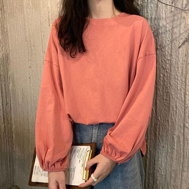 여성 긴팔티셔츠 6컬러 1P 무지 손목 밴딩 봄 가을