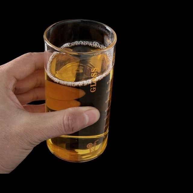 눈금 내열 유리컵 (350ml 오렌지)