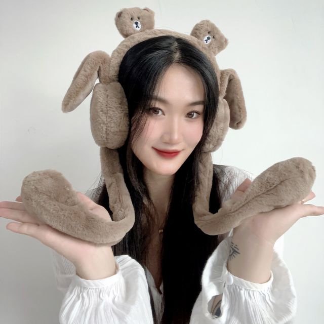 쫑긋 곰돌이 움직이는 귀마개 이어머프 패션귀마개