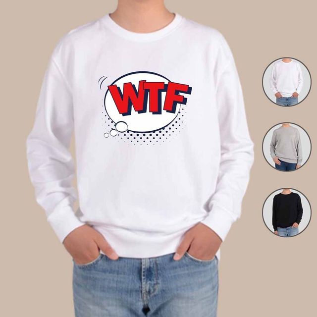 기모맨투맨 팝아트 말풍선 WTF 디자인 - 유행어 티셔츠