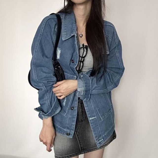 캐쥬얼자켓 캐쥬얼 청자켓 봄 점퍼 오버핏 여자 가을