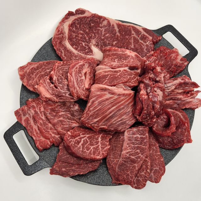 한우 1++ 임금님세트 800g (새우살400g 갈비살400g)