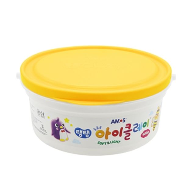 혜명몰 아모스 23000 탱탱아이클레이 400g 노랑 점토 / 버켓 - 통 (1개입) 어르신만들기 방과후미술재료 클