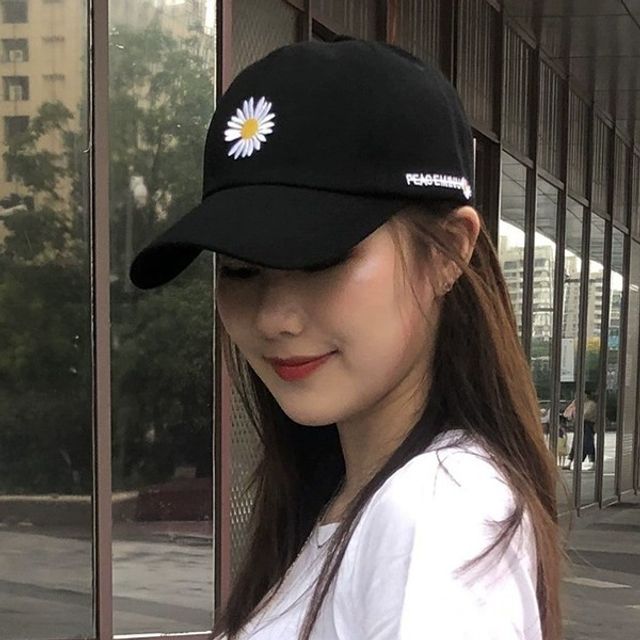 볼캡 모자 자수 커플 야구모자 데이지 남녀공용 코튼