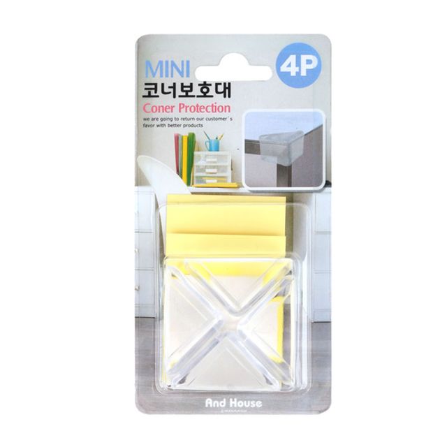 혜명몰 미니 코너보호대 4P 코너모서리보호대 깔끔쿠션보호대 아기모서리보호대 투명코너보호대 모서리보호