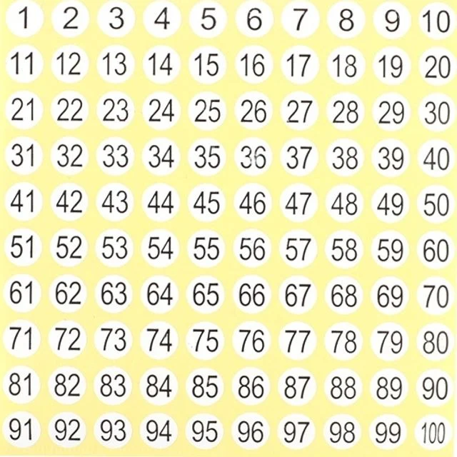다용도 번호 원형 스티커1장