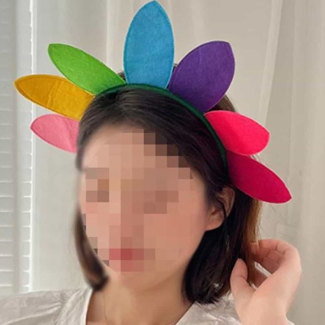 빅플라워꽃머리띠 생일파티머리띠 행사머리띠