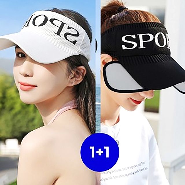 여름썬캡 2개 스포츠 날개썬캡 자외선차단 골프 등산