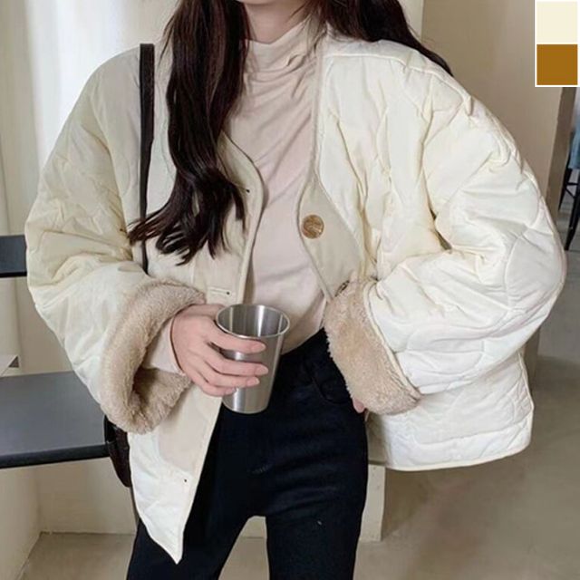 여자 투웨이 양면 패딩 1P 누빔 뽀글이 겨울 아우터