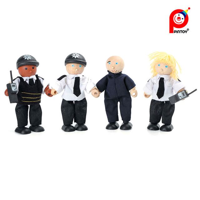 경찰관 목각인형 4종세트 이모선물 놀이완구