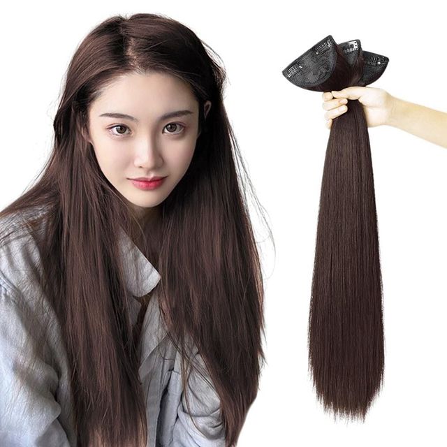 풍성한 부분가발 (3p 60cm 레드브라운)