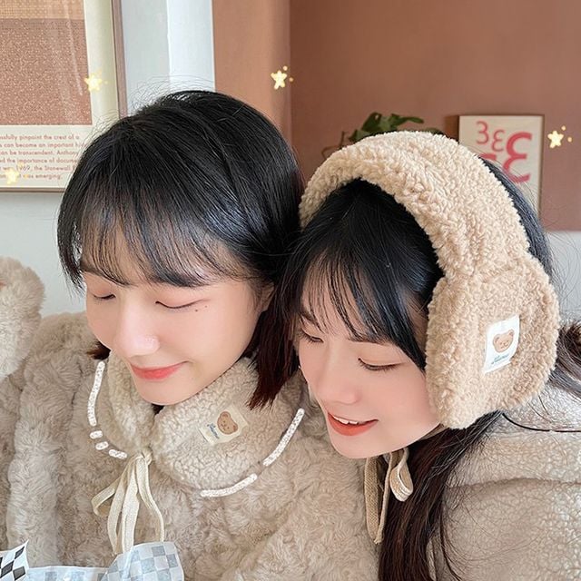 (큰손할인) 뽀글이귀도리 따뜻한 곰돌이 양털 귀염