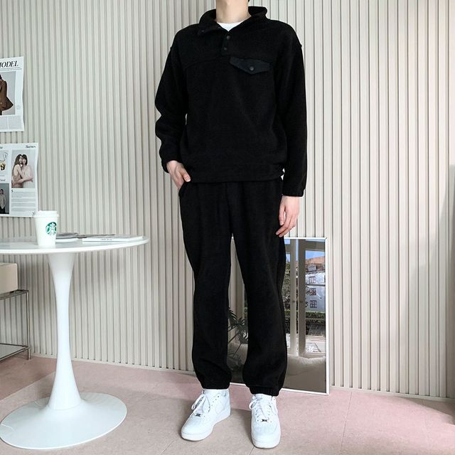 여성 코디세트 캠크루 남자 데일리 스냅풀오버 조거 세트