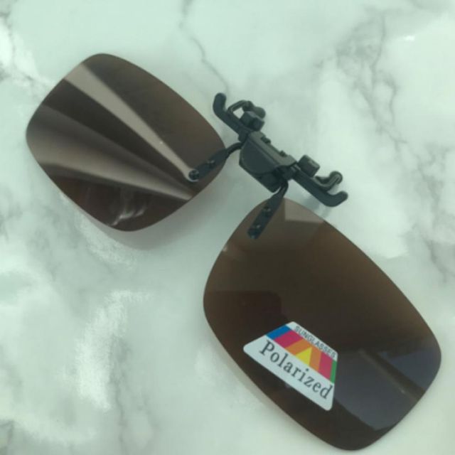 형 안경클립 편광 선글라스 브라운 중형