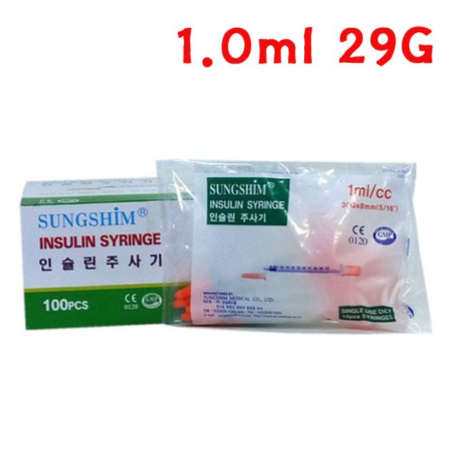 (성심)인슐린주사기 100개입 (1.0ml 29G) X 2개 1회용