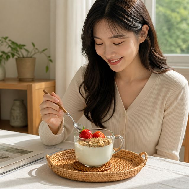 시리얼 유리컵 투명 내열 글라스 카페 홈카페 컵 손잡이볼