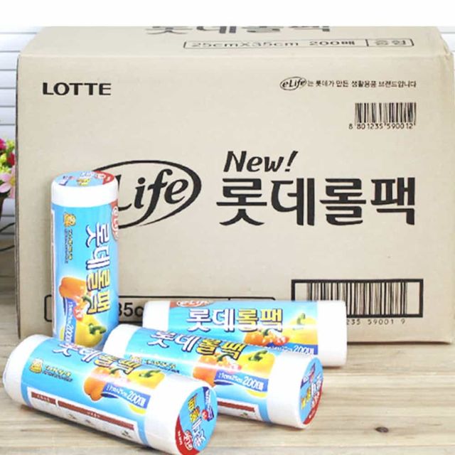 롯데 롤팩 200매 30개입 일회용비닐 위생롤백