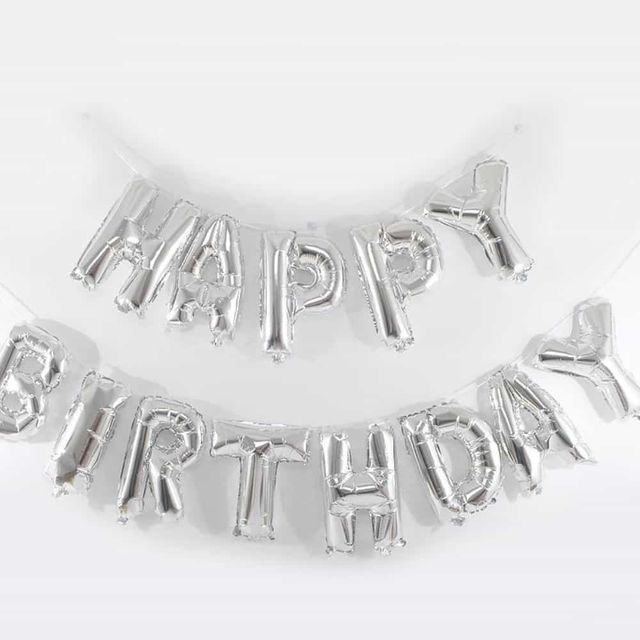 메세지은박풍선세트생일실버 머리띠제작 캐릭터헬륨풍선