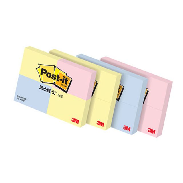 3M 포스트잇 노트 크림블루 51x38mm, 접착식 메모