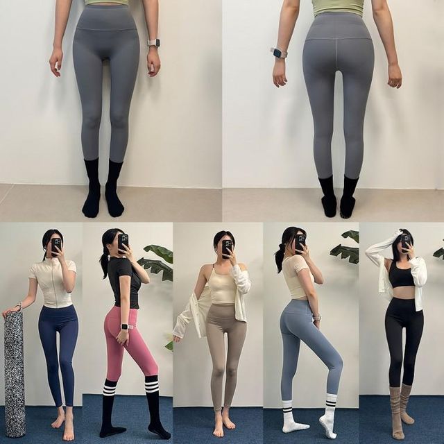 라인핏 제로 스판 요가복 운동 데일리 힙업 레깅스 무지