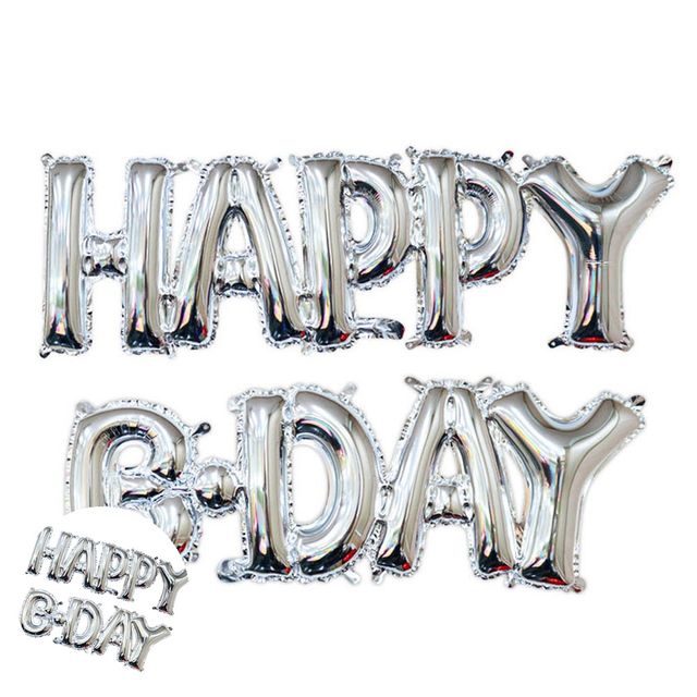 생일영어풍선 생일풍선세트 생일 풍선 HAPPY B-DAY 실버