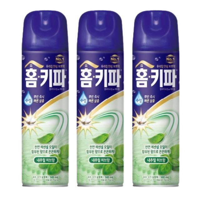 홈키파 모기약 스프레이 수성에어졸 허브향 500ml 3개