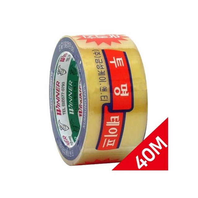 금성 투명 OPP 테이프 러버 50개입 48mm x 40M