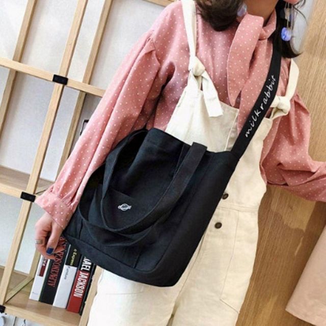 데일리 캐주얼 숄더백 대학생 간편 외출용 미니 토트백 일러스트 캔버스백