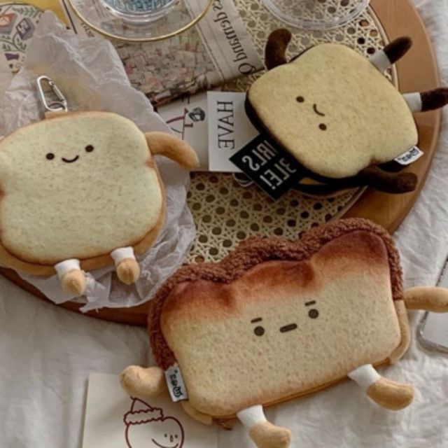 식빵파우치 가방걸이 키링 식빵 가방 인형 고리 빵 차키 파우치 포캣 귀여운 걸이 봉제인형 캐릭터