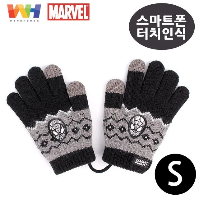 스마트 블랙 터치장갑 S 윙하우스 스파이더맨