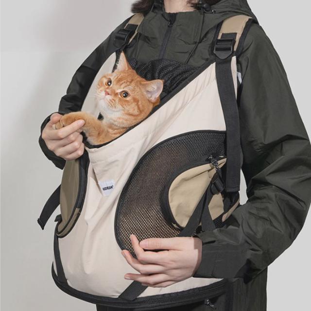 강아지 외출 앞가방 1P 하드평판 방수 메쉬망 이동
