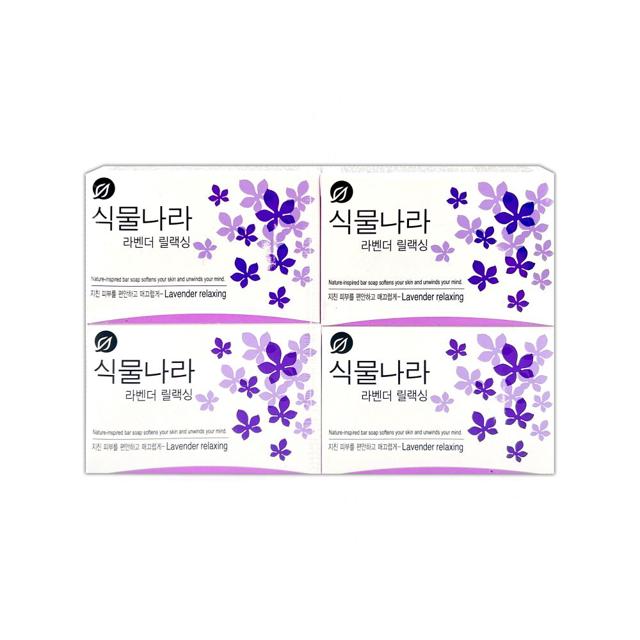 식물나라 라벤더 릴랙싱 비누 100g 4P -O