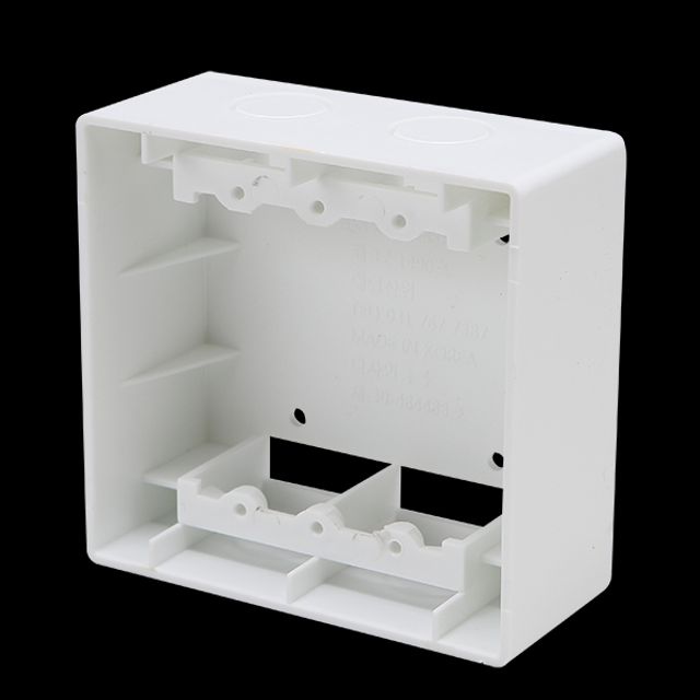 PVC 노출BOX 콘센트 승압 (2개용) 54MM 120x120