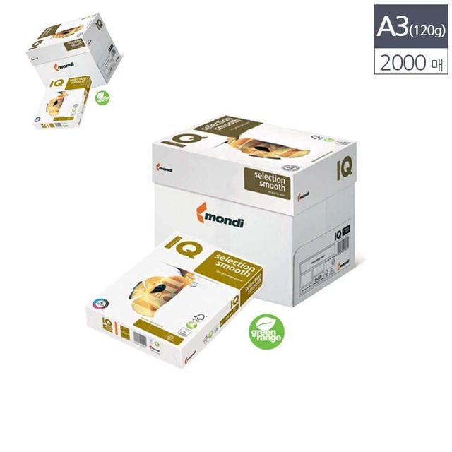 IQ A3 다용도 복사용지 120g 2000매 무지종이 출력용지 복사지 인쇄용종이