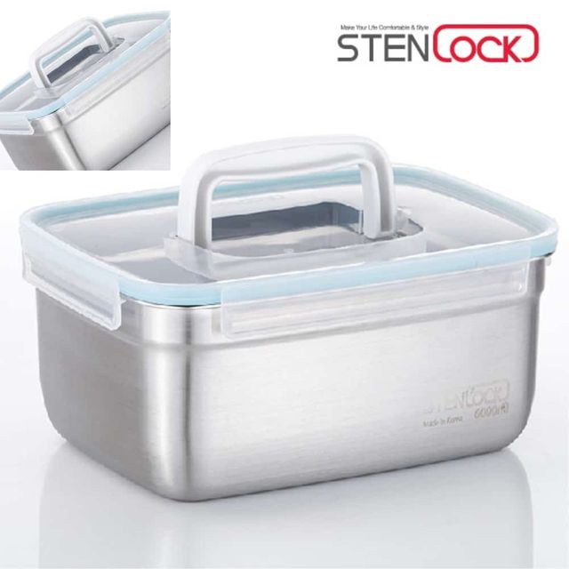 스텐락 핸디밀폐용기 2호 6000ml 스텐밀폐용기 냉장고용기 주방용기 보관통